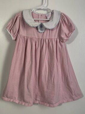Pink Striped Peter Pan Collar top for Girls